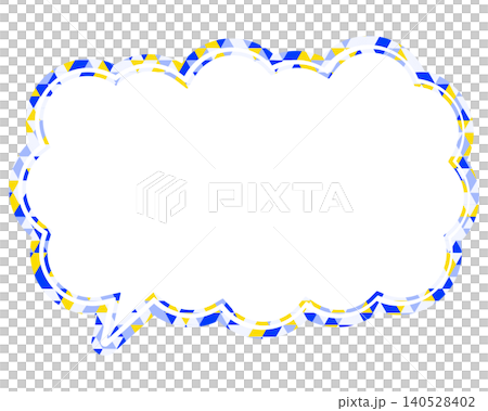 Stained glass style speech bubble, triangular pattern, elongated cloud shape Stained glass style speech bubble, triangular pattern, elongated cloud shape 140528402