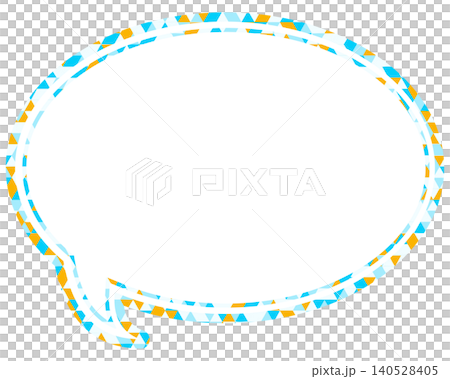 Stained glass style speech bubble, triangular pattern, round shape Stained glass style speech bubble, triangular pattern, round shape 140528405