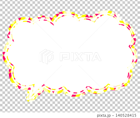 Stained glass style speech bubble, triangular pattern, elongated cloud shape Stained glass style speech bubble, triangular pattern, elongated cloud shape 140528415