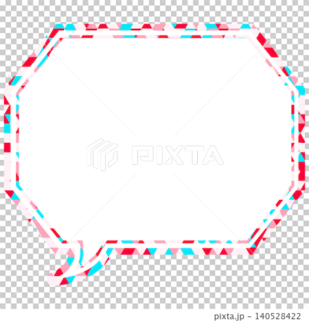 Stained glass style speech bubble, triangular pattern, octagonal shape with corners Stained glass style speech bubble, triangular pattern, octagonal shape with corners 140528422