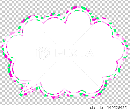 Stained glass style speech bubble, triangular pattern, rounded cloud shape 140528425