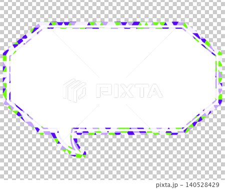 Stained glass style speech bubble, triangular pattern, elongated octagon Stained glass style speech bubble, triangular pattern, elongated octagon 140528429