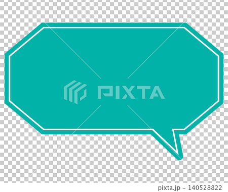 Simple color speech bubble, elongated cloud shape Simple color speech bubble, elongated cloud shape 140528822