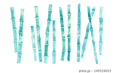 水彩風の竹背景イラスト|涼しげな和風夏デザイン 水彩風の竹背景イラスト|涼しげな和風夏デザイン 140529033
