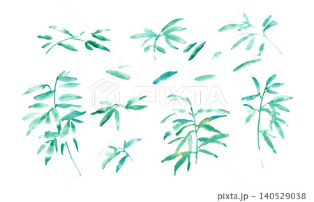 水彩風の竹背景イラスト|涼しげな和風夏デザイン 水彩風の竹背景イラスト|涼しげな和風夏デザイン 140529038