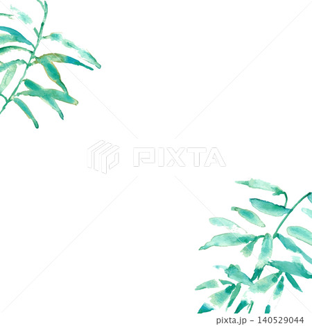 水彩風の竹背景イラスト｜涼しげな和風夏デザイン 140529044