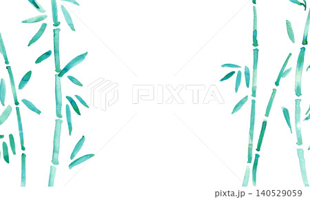 水彩風の竹背景イラスト|涼しげな和風夏デザイン 水彩風の竹背景イラスト|涼しげな和風夏デザイン 140529059