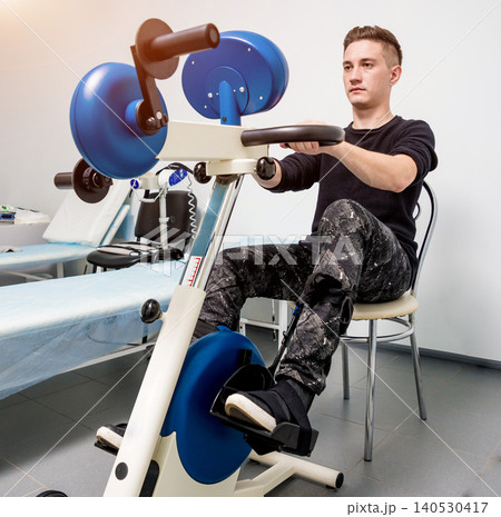 Restoration and rehabilitation of limb movement. Exercise bike and a pedal simulator with an electric motor. Restoration and rehabilitation of limb movement. Exercise bike and a pedal simulator with an electric motor. 140530417