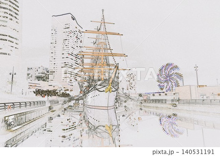 帆船日本丸メモリアルパーク保留展示イラスト12 帆船日本丸メモリアルパーク保留展示イラスト12 140531191