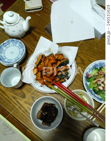 家庭料理 かぼちゃの炊いたもの 家庭料理 かぼちゃの炊いたもの 140531629