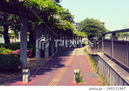 都川沿いの歩道 千葉県千葉市 都川沿いの歩道 千葉県千葉市 140531967