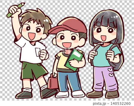 Children carrying study materials to attend cram school Children carrying study materials to attend cram school 140532260