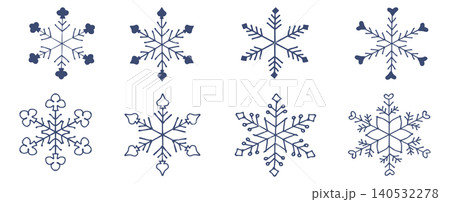 手描きの雪の結晶イラストセット 手描きの雪の結晶イラストセット 140532278