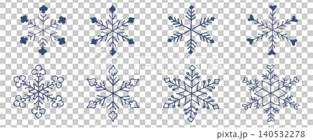 手描きの雪の結晶イラストセット 手描きの雪の結晶イラストセット 140532278