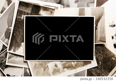 Lots of old vintage photos. Copy space. Lots of old vintage photos. Copy space. 140532356