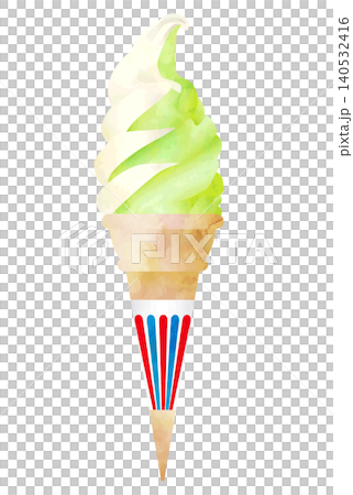 Watercolor-style vector soft serve ice cream (matcha mix) Watercolor-style vector soft serve ice cream (matcha mix) 140532416