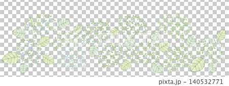 A horizontal botanical frame featuring hydrangeas and leaves in natural colors. A horizontal botanical frame featuring hydrangeas and leaves in natural colors. 140532771