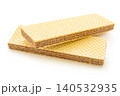 chocolate wafers on a white isolated background 140532935