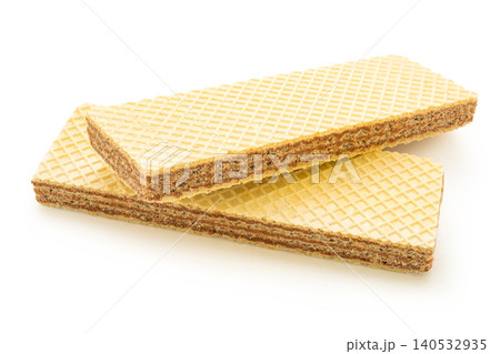 chocolate wafers on a white isolated background 140532935