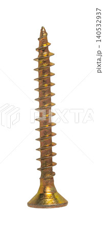 Construction screw close-up on a white isolated background 140532937