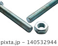 construction bolts and nut on a white isolated background 140532944