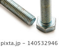 construction bolts close-up on a white isolated background 140532946