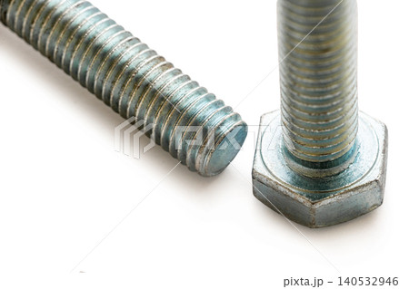 construction bolts close-up on a white isolated background construction bolts close-up on a white isolated background 140532946