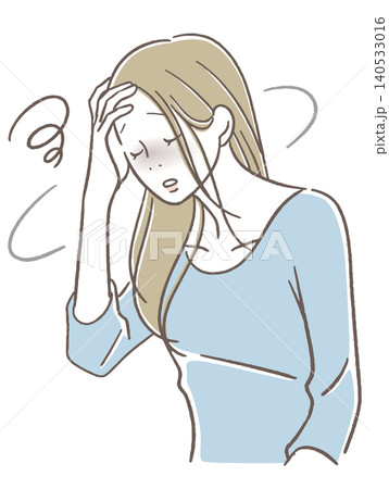 目眩がする女性 目眩がする女性 140533016