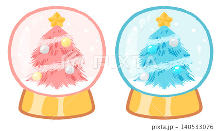 クリスマスツリーのスノードーム クリスマスツリーのスノードーム 140533076
