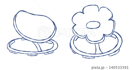 Sensory Balance Board and Flower Wobble Disc Set. Occupational Therapy Kids Equipment. Isolated Vector Line Art. Vestibular Trainer Stability Rocker for Autism, ADHD Movement Therapy and Coordination. 140533391