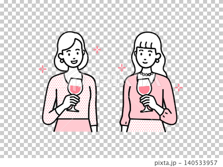 A smiling woman with a wine glass A smiling woman with a wine glass 140533957
