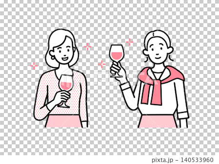 A smiling woman with a wine glass A smiling woman with a wine glass 140533960