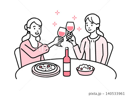 ワインで乾杯する女性たち ワインで乾杯する女性たち 140533961