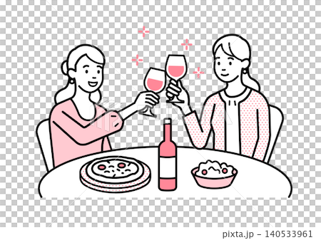 ワインで乾杯する女性たち ワインで乾杯する女性たち 140533961