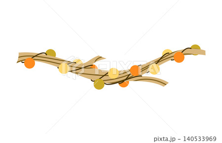 Autumn Garland Vector Illustration Flat Geometric Light String Branch Isolated 140533969