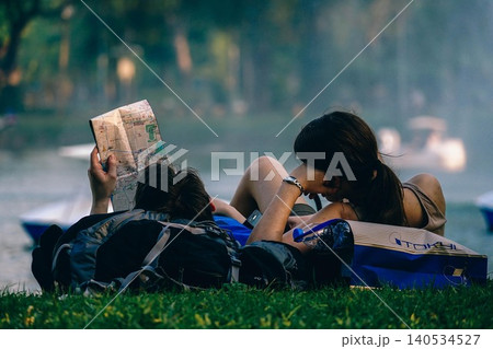 young couple in the park 140534527