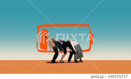 Exhausted people leaning back with low battery symbolizing burnout and energy depletion Exhausted people leaning back with low battery symbolizing burnout and energy depletion 140535717