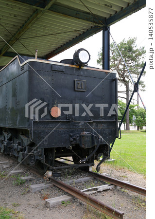 SL、機関車、蒸気機関車、鉄道、列車、乗り物、輸送、栗山公園、展示、石炭、線路、レール、車両、昭和 SL、機関車、蒸気機関車、鉄道、列車、乗り物、輸送、栗山公園、展示、石炭、線路、レール、車両、昭和 140535877