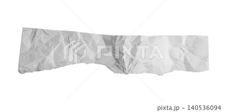 White paper pieces with ragged torn edges and curled corners. Isolated ripped sheets ideal 140536094