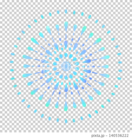 花火のイラスト素材／青　水色 140536222