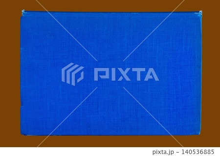 Old closed blue cloth hardcover book with plain textured cover, worn edges, simple flat lay. Useful for cover mockup, publishing, education, literature, minimal vintage design. Copy space Old closed blue cloth hardcover book with plain textured cover, worn edges, simple flat lay. Useful for cover mockup, publishing, education, literature, minimal vintage design. Copy space 140536885