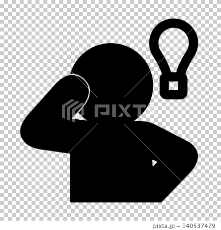 Simple icon for an inspired person (light bulb - idea) Simple icon for an inspired person (light bulb - idea) 140537479