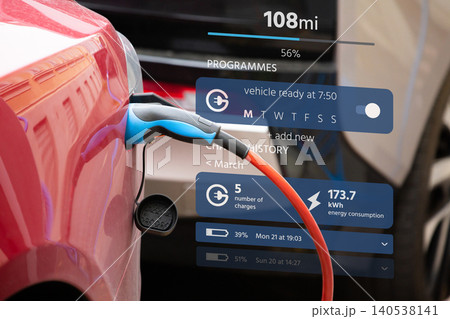 Smart electric charging station with schedule of charging. Smart electric charging station with schedule of charging. 140538141