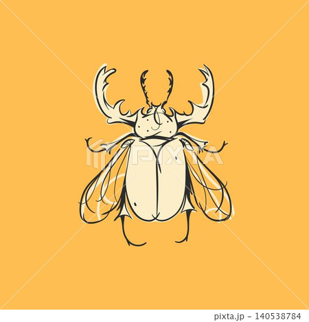Hand drawn abstract vector graphic illustration collection set with cute, stylized insect bugs sketch.Trendy modern wild nature design concept sketch.Vector line bugs symbol. animal icons 140538784