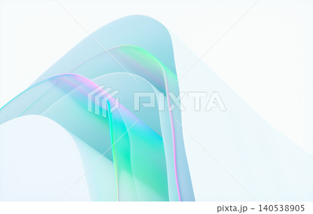 Futuristic background with white smooth layered and iridescent rainbow holographic curves, 3d rendering. Futuristic background with white smooth layered and iridescent rainbow holographic curves, 3d rendering. 140538905