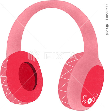 pink headphones illustration 140539447