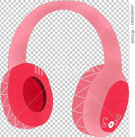 pink headphones illustration 140539447