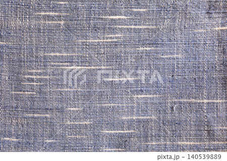Blue linen cotton weave textile texture Blue linen cotton weave textile texture 140539889