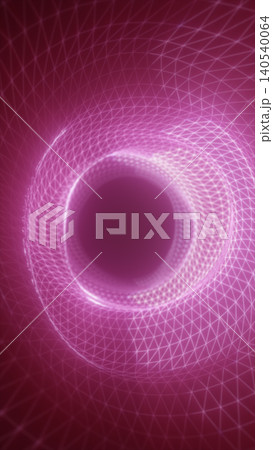 Pink wireframe vortex funnel with glowing grid lines and a dark center, forming an abstract futuristic portal background Pink wireframe vortex funnel with glowing grid lines and a dark center, forming an abstract futuristic portal background 140540064