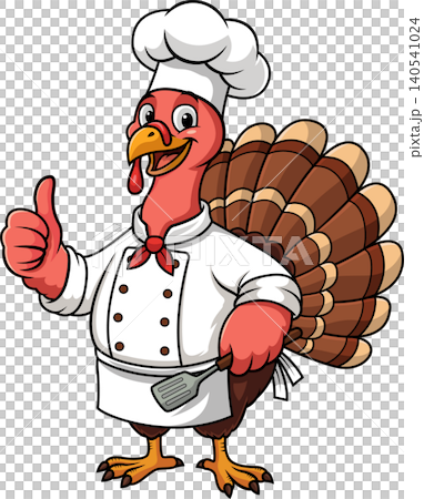 Cute Turkey Chef Cartoon Holding Spatula And Giving Thumbs Up Cute Turkey Chef Cartoon Holding Spatula And Giving Thumbs Up 140541024
